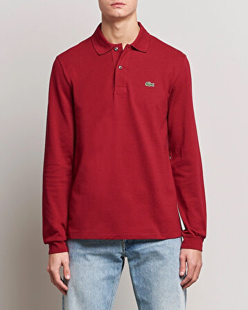 Lacoste Erkek Classic Fit Uzun Kollu Bordo Polo