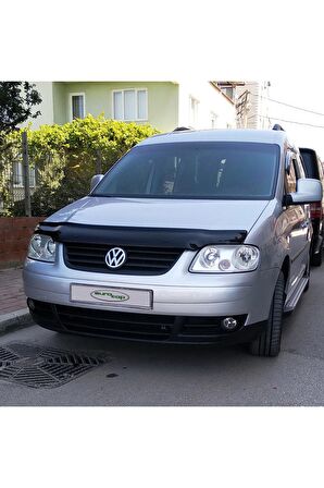 Volkswagen Caddy Ön Kaput Koruma Rüzgarlığı 3mm Akrilik (ABS) Parlak Siyah Deflektör 2004-10