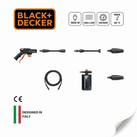 Black & Decker BXPW1900CE Basınçlı Yıkama Makinesi 150 Bar 1900 W