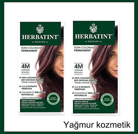 Herbatint 4M Chatain Acajou Kestane Saç Boyası  2Lİ