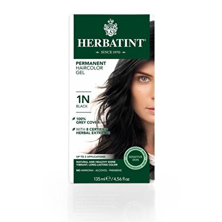 HERBATINT 1N Black (Siyah) 150 ml Bitkisel Saç Boyası