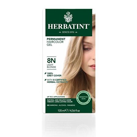 HERBATINT 8N Light Blonde (Açık Sarı) 150 ml Bitkisel Saç Boyası