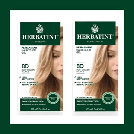 Herbatint 8d Blond Clair Dore Açık Altın Sarısı Saç Boyası 150ml.x2 Li