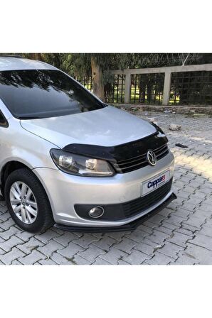 Volkswagen Caddy Ön Kaput Koruma Rüzgarlığı 3mm Akrilik (Abs) Parlak Siyah Deflektör 2010-15