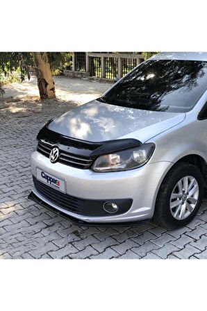 Volkswagen Caddy Ön Kaput Koruma Rüzgarlığı 3mm Akrilik (Abs) Parlak Siyah Deflektör 2010-15