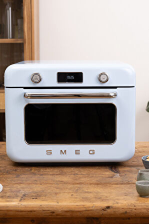 Smeg COF01PBEU Pastel Mavi Tezgah Üstü Kombi Fırın