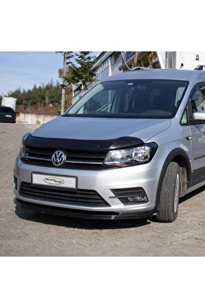 Volkswagen Caddy Ön Kaput Koruma Rüzgarlığı 3mm Akrilik (ABS) Parlak Siyah Deflektör 2015-2020