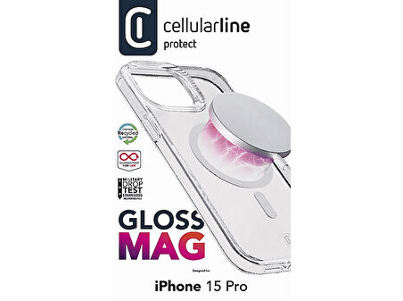 CELLULARLINE iPhone 15 Pro Gloss Magsafe Telefon Kılıfı Şeffaf