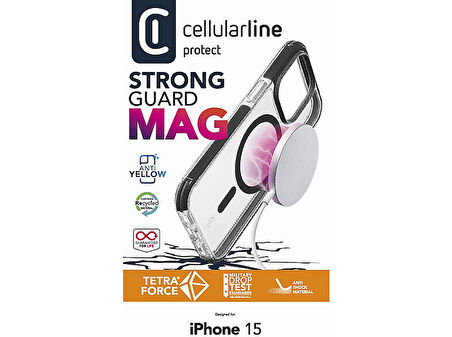 CELLULARLINE iPhone 15 Tetra Force Ultra Koruma Magsafe Telefon Kılıfı Şeffaf