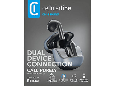 CELLULARLINE Pure 4 Mikrofonlu Enc Özellikli TWS Kulak İçi Kulaklık Siyah