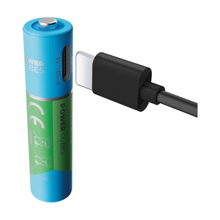 CELLULARLINE PowerCubes USB-C 480 mAh AAA Pil 4'lü