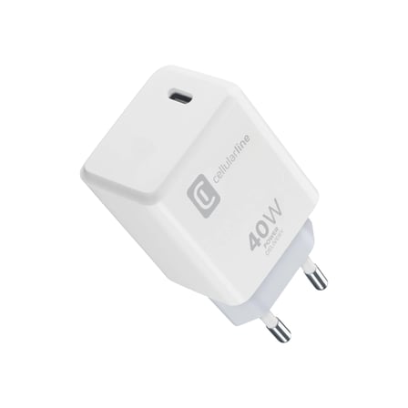 Cellularline Apple Uyumlu 40W PD USB-C Şarj Adaptörü - Beyaz