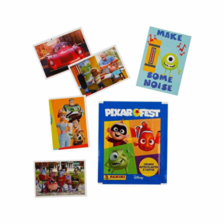 Disney Pixar Fest Çıkartma Kartları Sticker Seti 1 Kutu (24 Paket=96 Sticker+24Kart)