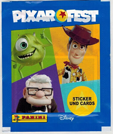 Disney Pixar Fest Çıkartma Kartları Sticker Seti 1 Kutu (24 Paket=96 Sticker+24Kart)