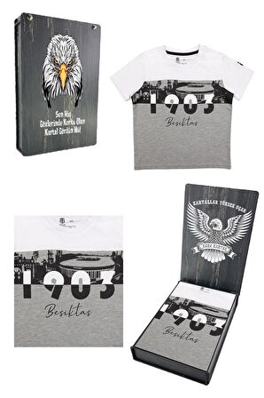 Beşiktaş Orijinal Çocuk T-Shirt Hediyelik Ahşap Kutulu