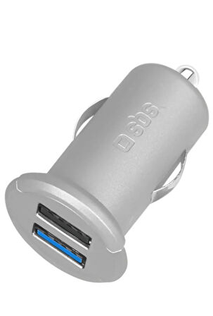 SBS 2 Mini Girişli Usb Araç Şarj Cihazı Gri