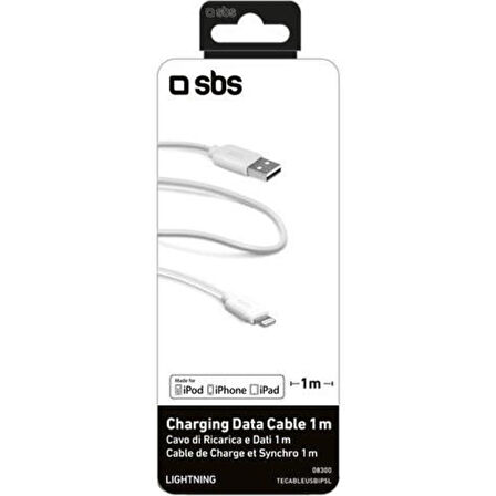 Lightning USB Şarj ve Data Kablosu 1m Beyaz SBS-654474