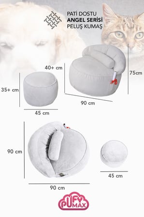 Reyo Pufymax Cozy Legom Çok Amaçlı Yuvarlak Puf Koltuk, Rahat Berjer ve Uzanma Koltuğu Beyaz