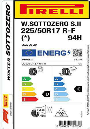 Pirelli 225/50 R17 94H Winter SottoZero Serie II RFT (*) Oto Kış Lastiği (Üretim:2023)