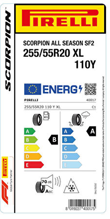 Pirelli 255/55R20 110Y Scorpion All Season SF2 XL Oto 4 Mevsim Lastik (Üretim: 2025)