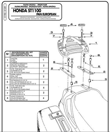 Givi E190 HONDA ST 1100 PAN EUROPEAN Arka Çanta Tasiyici