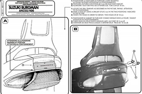 Givi SR111 SUZUKI BURGMAN 250-400 (98-02) Arka Çanta Tasiyici