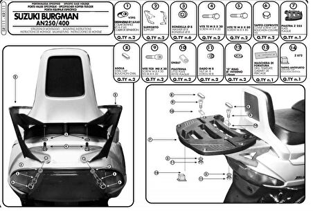 Givi SR111 SUZUKI BURGMAN 250-400 (98-02) Arka Çanta Tasiyici