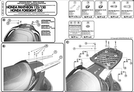 Givi SR140 HONDA FORESIGHT 250 (97-08) Arka Çanta Tasiyici