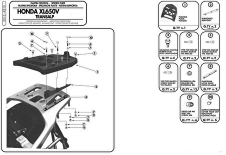 Givi E213 HONDA XL 650V TRANSALP (00-07) - XL 125V VARADERO (01-14) Arka Çanta Tasiyici