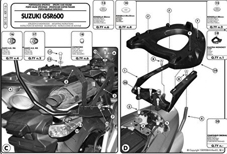 Givi SR116 SUZUKI GSR 600 (06-11) Arka Çanta Tasiyici