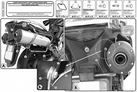 Givi PLX528 SUZUKI DL 1000 V-STROM (02-11) KAWASAKI KLV 1000 (04-10) Yan Çanta Tasiyici