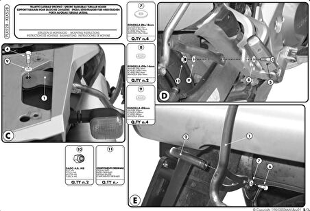 Givi PLX528 SUZUKI DL 1000 V-STROM (02-11) KAWASAKI KLV 1000 (04-10) Yan Çanta Tasiyici