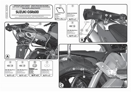 Givi PLX538 SUZUKI GSR 600 (06-11) Yan Çanta Tasiyici