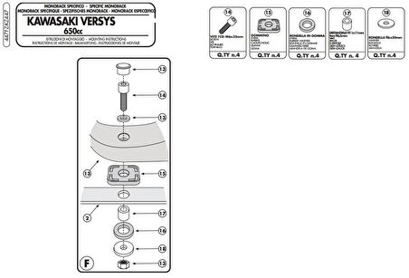 Givi 447FZ KAWASAKI VERSYS 650 (06-09) Arka Çanta Tasiyici