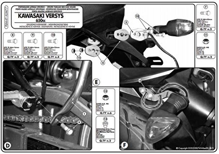 Givi PLX447 KAWASAKI VERSYS 650 (06-09) Yan Çanta Tasiyici