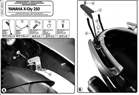 Givi SR361 YAMAHA X-CITY 125-250 (07-16) Arka Çanta Tasiyici