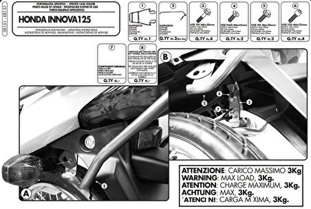 Givi SR151 HONDA INNOVIA 125 (07-14) Arka Çanta Tasiyici