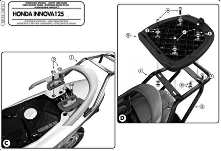 Givi SR151 HONDA INNOVIA 125 (07-14) Arka Çanta Tasiyici