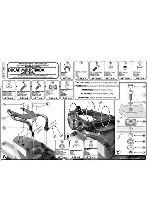 Sr311 Ducatı Multıstrada 620-1100 (06-09) Arka Çanta Taşıyıcı