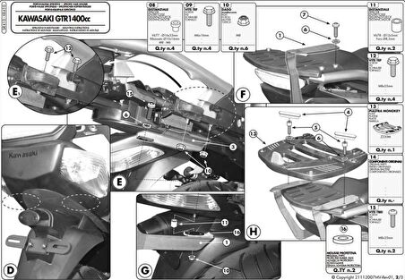 Givi SR410 KAWASAKI GTR 1400 (07-15) Arka Çanta Tasiyici
