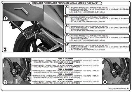 Givi PLXR364 YAMAHA XJ6 DIVERSION (09-15) Yan Çanta Tasiyici