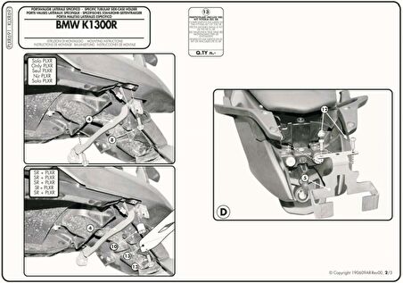 Givi PLXR691 BMW K 1200R (05-08) - K 1300R (09-16) Yan Çanta Tasiyici