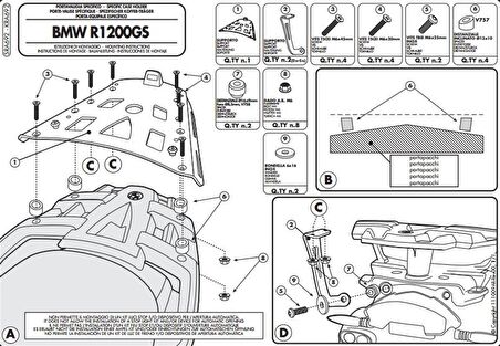 Givi SRA692 BMW R 1200GS (07-12) Arka Çanta Tasiyici