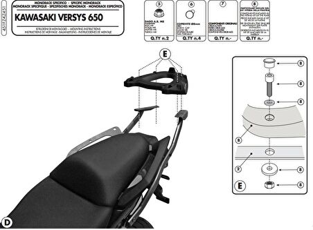 Givi 451FZ KAWASAKI VERSYS 650 (10-14) Arka Çanta Tasiyici