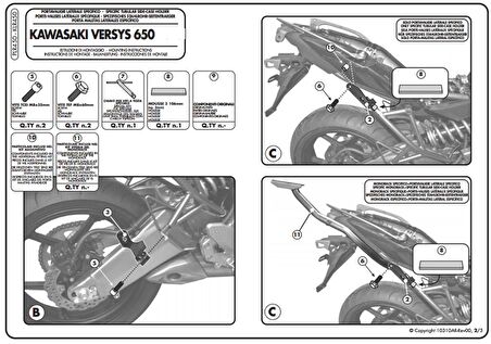 Givi PLR450 KAWASAKI VERSYS 650 (10-14) Yan Çanta Tasiyici