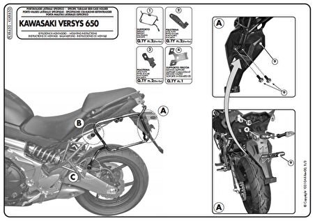 Givi PLXR450 KAWASAKI VERSYS 650 (10-14) Yan Çanta Tasiyici