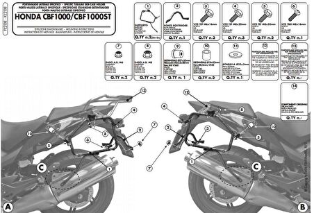 Givi PL208 HONDA CBF 1000 - CBF 1000ST (10-14) Yan Çanta Tasiyici