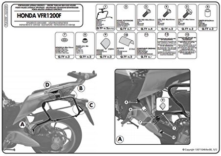 Givi PLX209 HONDA VFR 1200F (10-16) Yan Çanta Tasiyici