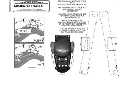 Givi 366KIT YAMAHA FZ8-FAZER8 (10-15) Yan Çanta Tasiyici Baglanti Kiti