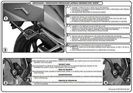 Givi PLXR312 DUCATI MULTISTRADA 1200 (10-14) Yan Çanta Tasiyici